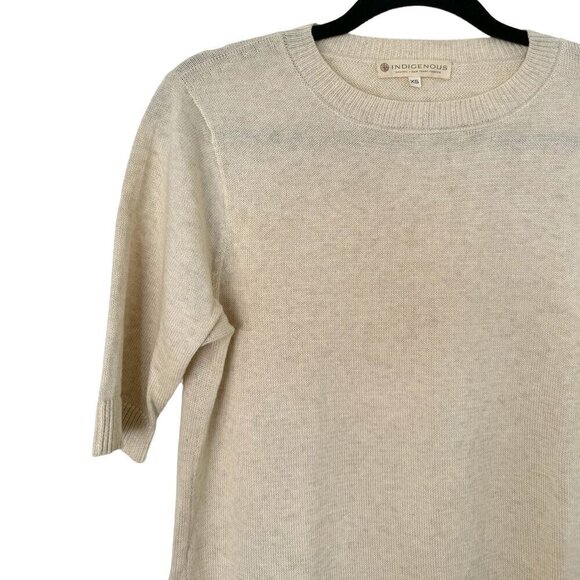 Indigenous Fair Trade Organic Cotton Crewneck Shortsleeve Summer Sweater XS NWOT - Picture 3 of 7